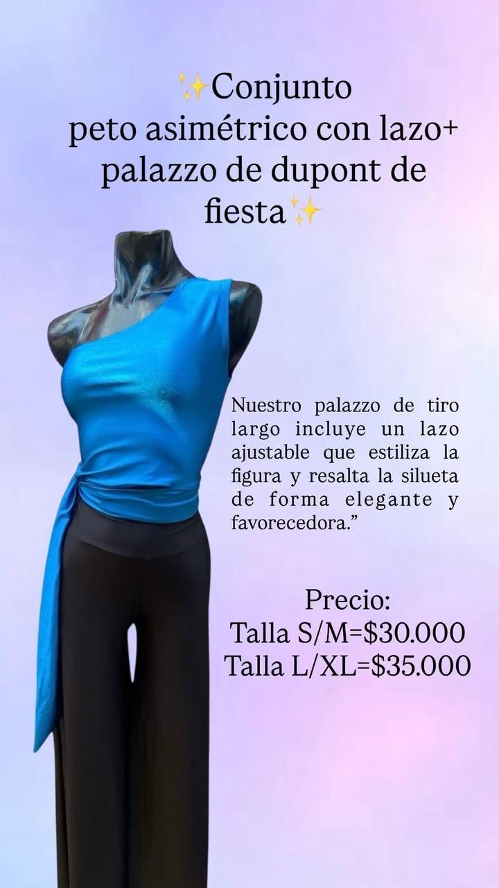 Conjunto peto asimetrico con palazzo