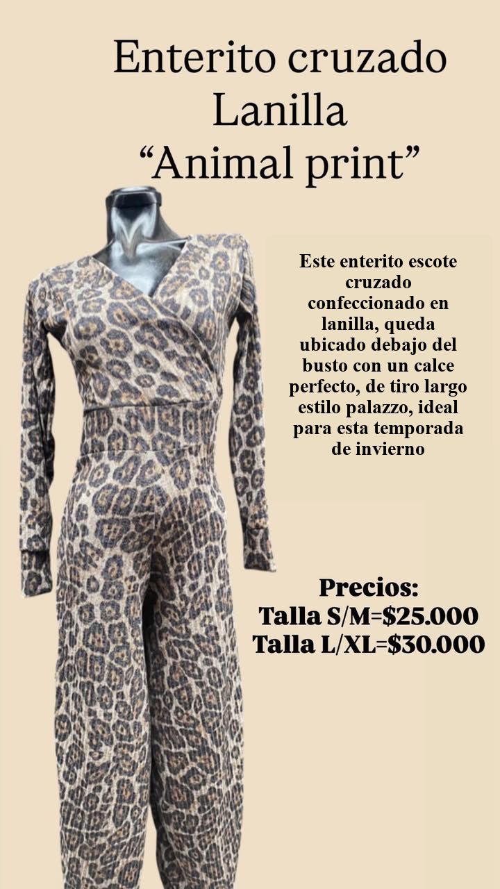 Enterito cruzado lanilla animal print