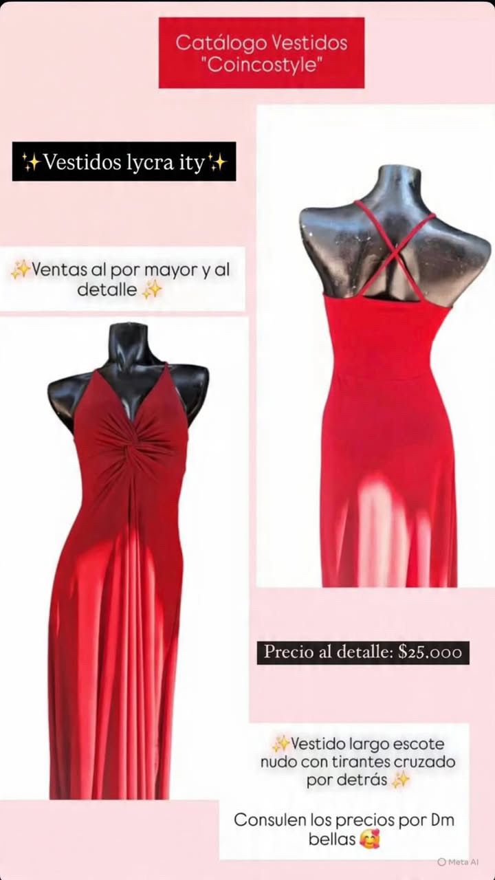 Vestido Lycra Ity nudo rojo