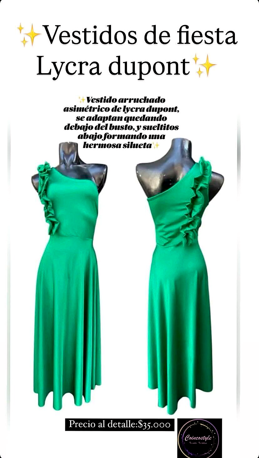 Vestido arruchado verde